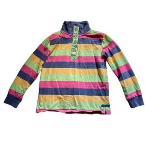 Kite preppy striped button up sweatshirt Sz 7-8.